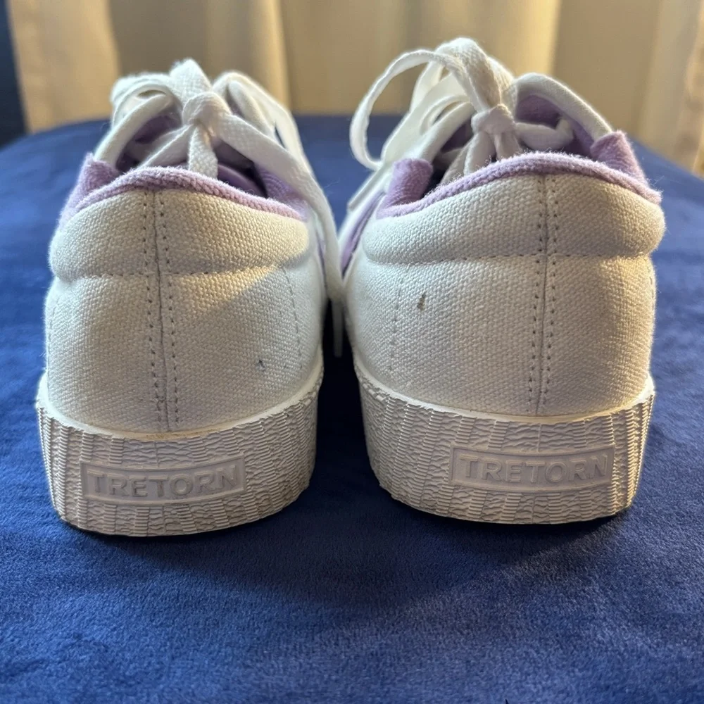 Tretorn White and Purple Sneakers - Picture 4 of 9
